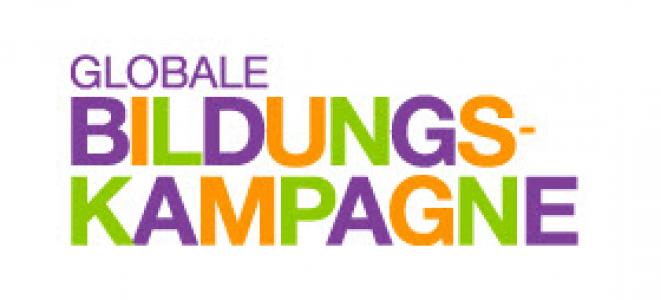 Bunter Schriftzug Globale Bildungskampagne / Logo der Kampagne. Quelle: bildungskampagne.org