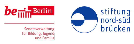 Logos Stiftung Nord-Süd-Brücken und Senatsverwaltung für Bildung Jugend und Familie Berlin. Quelle: nord-sued-bruecken.de