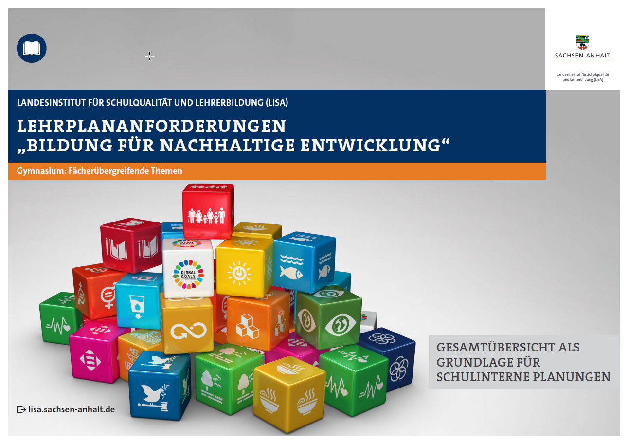 Titelseite Lehrplananforderungen "Bildung für nachhaltige Entwicklung" in Sachsen-Anhalt