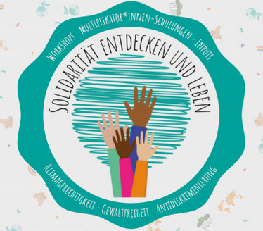 Logo zum Projekt „Solidarität entdecken und leben“. Quelle: soziale-verteidigung.de