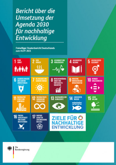 Titelseite Bericht "Bericht über die Umsetzung der Agenda 2030 für nachhaltige Entwicklung"