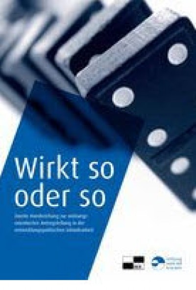 Fallende Dominosteine. Titelseite der Broschüre "Wirkt so oder so". Quelle: ber-ev.de