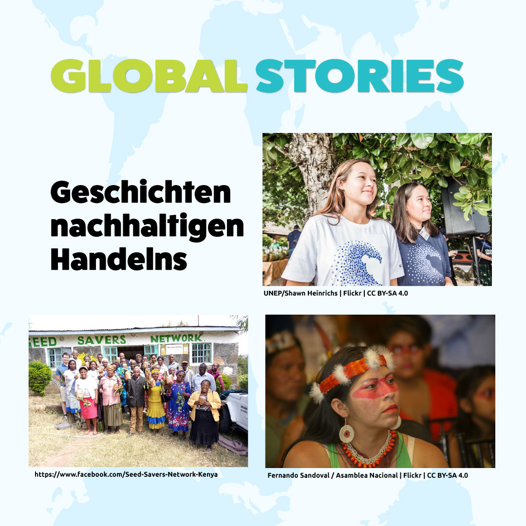 Aufmacher Plattform "Global Stories – Geschichten nachhaltigen Handelns". Quelle: Eine Welt Forum Aachen e.V.