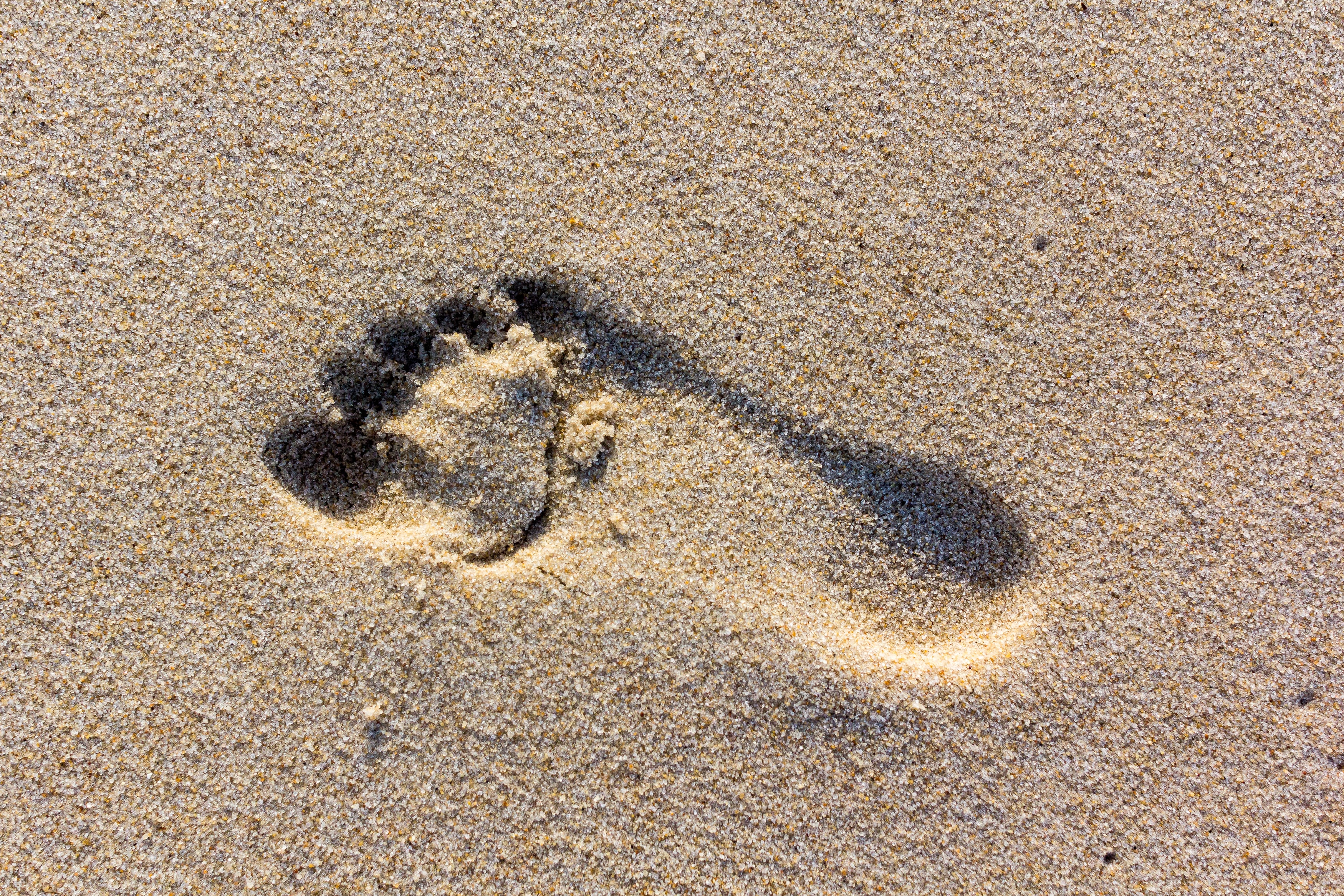 Ein Fußabdruck im Sand. Quelle: Photo by Marvin Radke on Unsplash