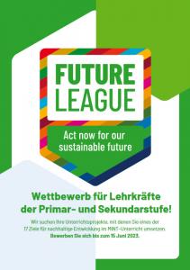 Ausschnitt Flyer zu Future League, dem Wettbewerb für europäische MINT-Lehrkräfte. Quelle: science-on-stage.de
