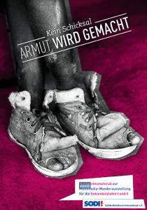 Füße in völlig kaputten Schuhen. Titelbild Material "Kein Schicksal - Armut wird gemacht". Quelle: SODI e.V.