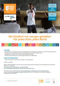 Titelseite Material "The World´s Largest Lesson: Die Kindheit von morgen gestalten". Quelle: http://cdn.worldslargestlesson.globalgoals.org