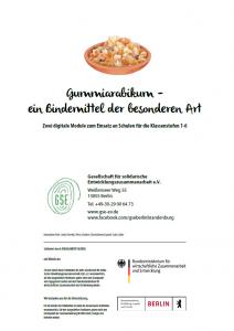 Titelseite Material Gummiarabikum –  ein Bindemittel der besonderen Art. Quelle: GSE e.V.