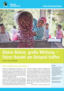 Titelseite Material "Kleine Bohne, große Wirkung – Fairer Handel am Beispiel Kaffee". Quelle: TransFair e.V.  