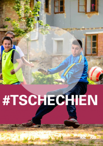 eine Person im Tor versucht einen Ball zu halten 