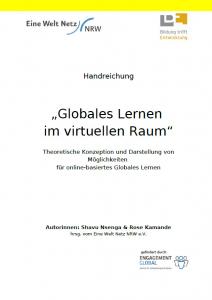 Erste Seite der Handreichung „Globales Lernen im virtuellen Raum", Quelle: https://eine-welt-netz-nrw.de/bildung/bildung-trifft-entwicklung/serviceseite-fuer-referentinnen/?L=0
