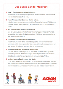 Bunte Bande Manifest: Klassenregeln aufstellen