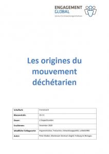 Titelseite "Les origines du mouvement déchétarien." OER Material für den Französischunterricht (2020). 