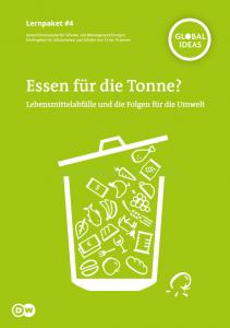 Gezeichnete Tonne mit Lebensmittelabfällen. Titelseite Lernheft  Essen für die Tonne? Quelle: static.dw.com