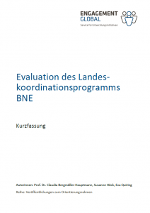Titelseite Evaluation des Landeskoordinationsprogramms BNE