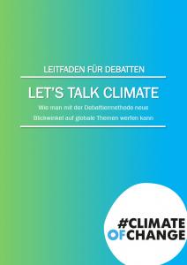 Titelseite Debattierleitfaden "Let´s talk climate". 