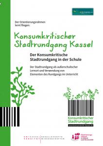 Titelseite Publikation "Konsumkritischer Stadtrundgang Kassel - Der konsumkritische Stadtrundgang in der Schule". Quelle: ges.engagement-global.de