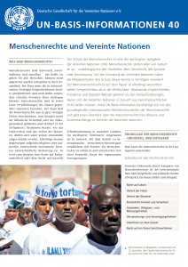 Titelseite UN-Basis-Informationen 40: Menschenrechte und Vereinte Nationen