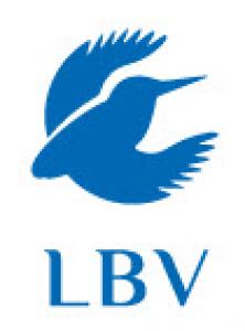 Blauer Vogel, darunter LBV.  Quelle: lbv.de