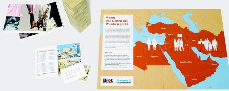Interaktive Stationen – Flucht und Migration. Quelle: www.brot-fuer-die-welt.de
