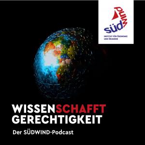 Grafik Wissen schafft Gerechtigkeit. Erde vor schwarzem Hintergrund
