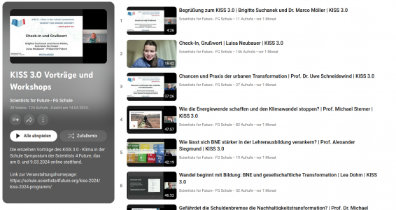 Screenshot einer Youtube-Playlist