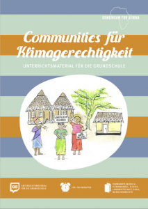 Titelseite des Unterrichtsmaterials über Communities für Klimagerechtigkeit für die Grundschule