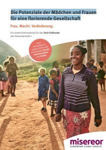 Titelseite des Bildungsmaterials "Die Potenziale der Mädchen und Frauen für eine florierende Gesellschaft" Quelle: misereor