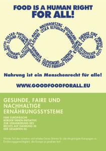 Titelseite der Broschüre Nahrung ist ein Menschenrecht für alle! Europäische Bürgerinitiative