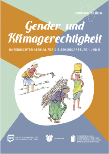 Titelseite Unterrichtsmaterial über Gender und Klimagerechtigkeit für die Sekundarstufe I und II