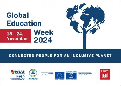 Karte zur Global Education Week 2024 zum Thema "Connected People for an Inclusive Planet". Bildrechte: WUS