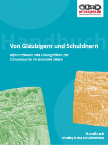 Cover Handbuch "Von Gläubigern und Schuldnern". Quelle: erlassjahr.de