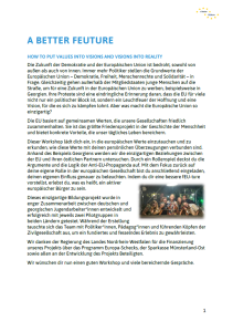 Titelseite A better fEUture – How to put values into visions and visions into reality