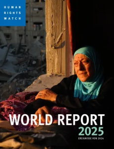 Titelseite Human Rights Watch Weltbericht 2025. Quelle: hrw.org