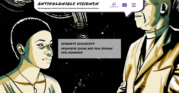 Screenshot der Lernplattform Antikoloniale Visionen