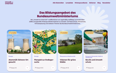 Screenshot Startseite umwelt-im-unterricht.de
