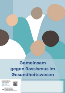 Plakat: Rassismus im Gesundheitswesen.