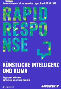 Titelseite des Bildungsmaterials "Künstliche Intelligenz und Klima"
