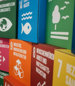 SDGs als WÜrfel gestapelt