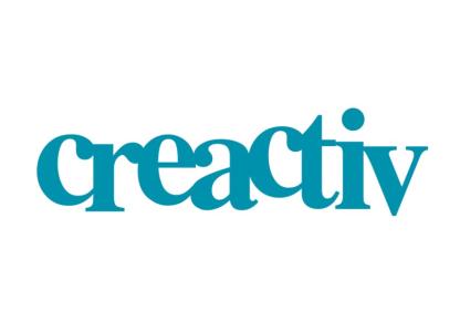 Schriftzug creativ in türkiser Farbe.