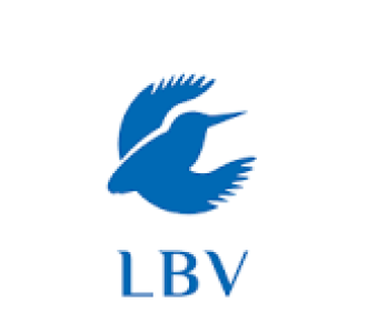 Blauer Vogel, darunter LBV.  Quelle: lbv.de