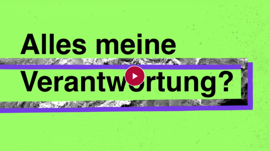 Screenshot eines Videoplayers. Grüner Hintergrund , schwarze Schrift.