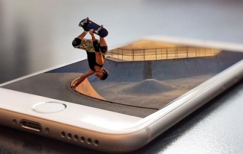 Skater auf Handy