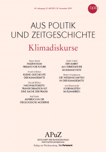 Zeitschrift "Aus Politik und Zeitgeschichte (APuZ)" zum Thema Klimadiskurse. Quelle: bpb.de