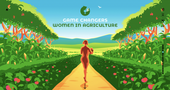 Website Game Changers - Women in Agriculture. Quelle: https://www.multimedia-for-development.org/de/game-changers-women-agriculture