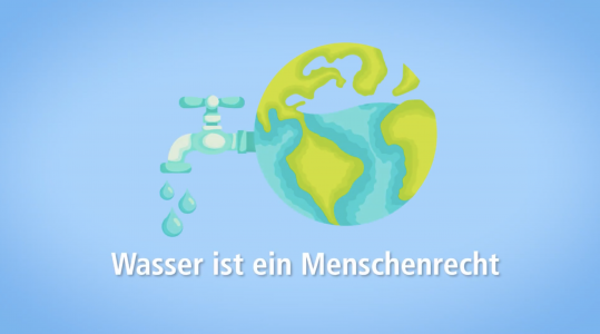 Weltkugel in Form eines Wasserhahns.