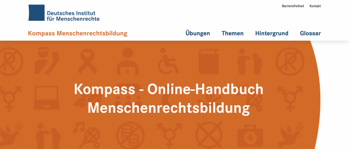 Orangener Screenshot der Website