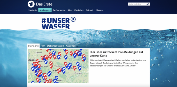 Website #unserWasser. Quelle: www.daserste.de