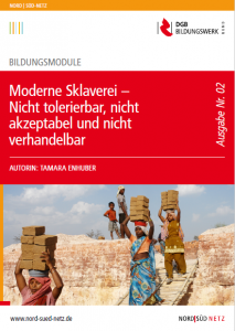 Broschüre "Moderne Sklaverei" (Quelle: https://www.nord-sued-netz.de/medien/material-bestellen)