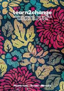 Zeichnung mit Blüten und Blättern. Titelseite Learn2Change – die Welt durch Bildung verändern. Quelle: learn2change-network.org